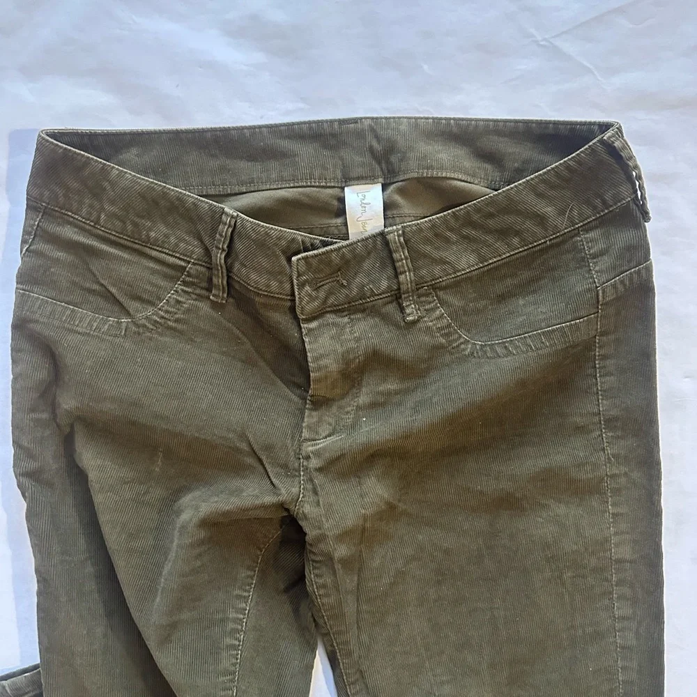 London Jean Corduroy Olive Green Skinny Pants